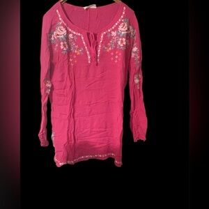 Embroidered Pink Top